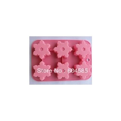 6 Cavity Snowflake Silicone Cake & Chocolate mold Baking
