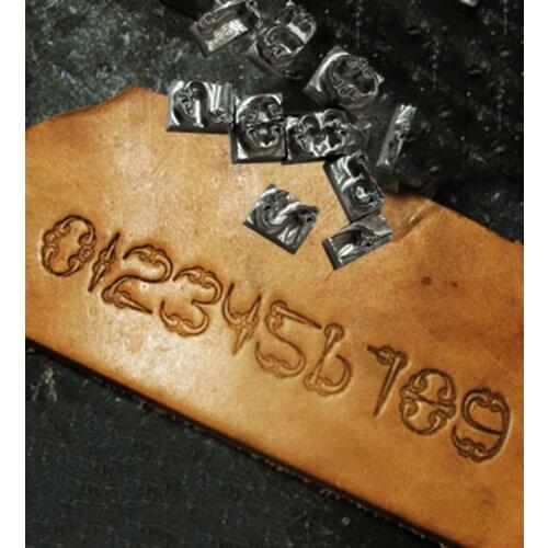 0-9 Arabic numerals of the birds claw element Hand-work unique design carving punches stamp craft with leather carving tools