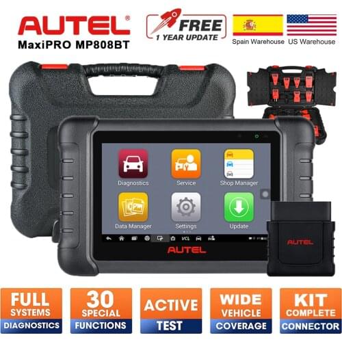 Autel MaxiPRO MP808BT OE-All Systems OBD2 Diagnostic Scanner 30+ Services & Active Test Automotive Diagnosis Tool Kit PK MK808
