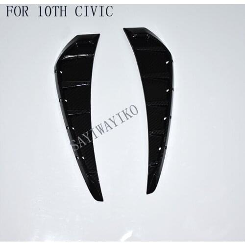 CAR STYLING 2 x Side Body Marker Fender Air Wing Vent Trims Carbon Fiber Trim Pattern FIT For 2016 2017 2018 10th Honda Civic