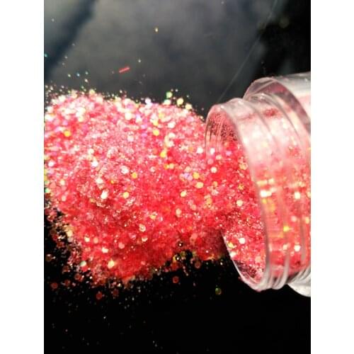 JKLP100 Nail Art Glitter Powder red Hexagonal Powder Dust Nail Sequins Fairy Glitter Powder Flash Acrylic ManicureDIY, #14144