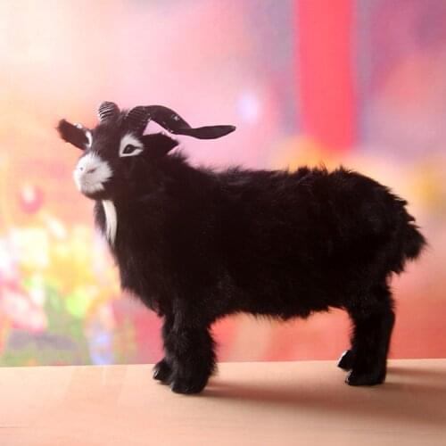 Big creative simulation black sheep toy polyethylene&furs new goat model doll gift about 40x30cm 1650