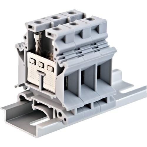 Din Rail Terminal Blocks 10Pcs UK-16 Universal Class Connector Screw Terminal Strip Block UK16