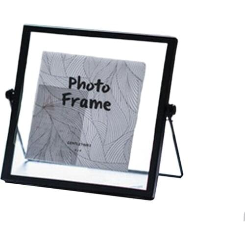 Nordic Ins Geometric Metal Three-Dimensional Photo Frame Iron Glass Photo Frame Set Up Wall Photo Decoration