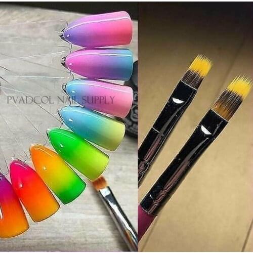 Ombre Effect Nail Art Brush Gradient Drawing Painting Nail Brush Wood Handle Ombre Nails Manicure Tool
