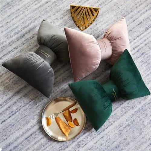 Beautiful solid Bow Pillow with Filling Car neck pillows Home Decor Bow Knot Rosette sofa bed pillow cushion airplane pillow