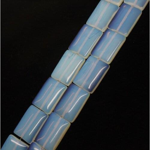 Mini. order is $7! 18x25mm White Opal Square Loose Beads 15