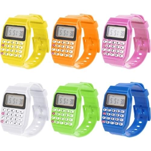 Fad Children Silicone Date Multi-Purpose Kids Electronic Calculator Wrist Watch AXYF