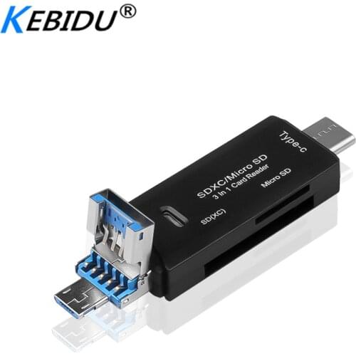 Multifunction High Speed 3 in 1 Type-C Card Reader Micro USB Type-C OTG Flash Adapter Connector TF OTG Memory Card Reader Writer