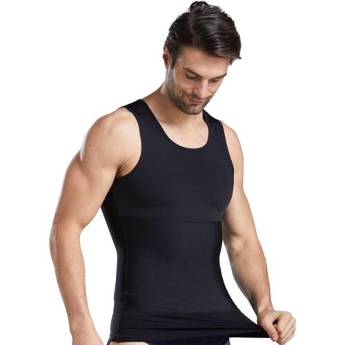 Men Slimming Body Shapers Tummy Shapewear Black corset abdomen compression vest Waist Trainer Top Sports Corset Vest Underwear