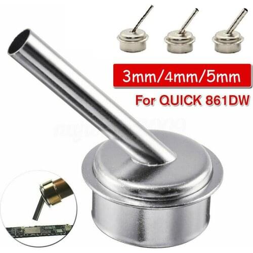 Hot Air Nozzle 3/4/5/7/10mm 45 Degree Bent Curved Heat Nozzle For QUICK 861DW Heat Hot Air Rework Station Soldering