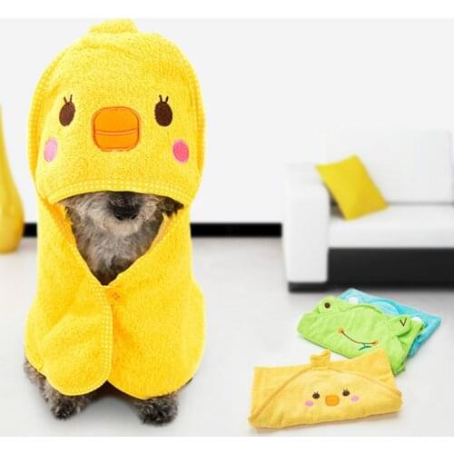 2020 New Cute Pet Dog Towel Soft Drying Bath Cat Hoodies Puppy Super Absorbent Bathrobes Cleaning supply