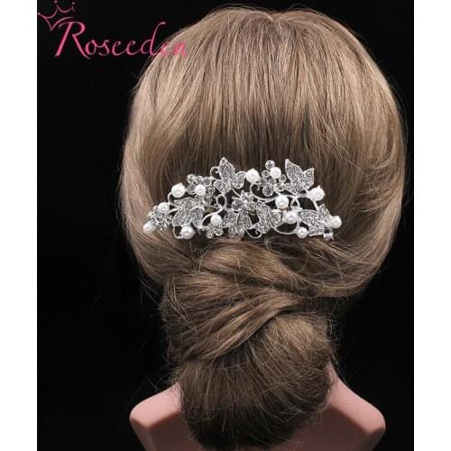 New Arrival Bride hair comb flower Crystal Wedding Hair Accessories women girls Headpieces Headbands RE854