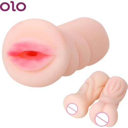OLO Male Masturbation Artificial Vagina Mouth Anal Oral Sex 4D Realistic Deep Throat Sex Toys for Men Silicone No Vibrator