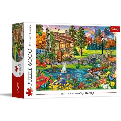 Trefl Cottage In The Mountains Jigsaw Puzzle 6000 Piece 2021 new adults children are for quality fun educational stress reliever
