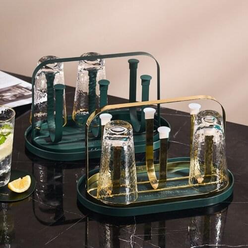 Nordic Iron Coffee Cup Holder Storage Drain Rack Kitchen Storage Home Desktop Organizer Mug Tea Cups Hanger Multifunctional