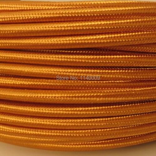 Golden color 3 core 0.75mm2 Edison lamp wire color braided electrical wire braided plug wire vintage lamp twisted cable