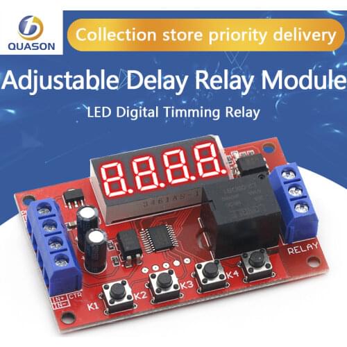 DC 5V 12V 24V 10A Adjustable Time Delay Relay Module LED Digital Timming Relay Timer Delay Trigger Switch Timer Control Switch