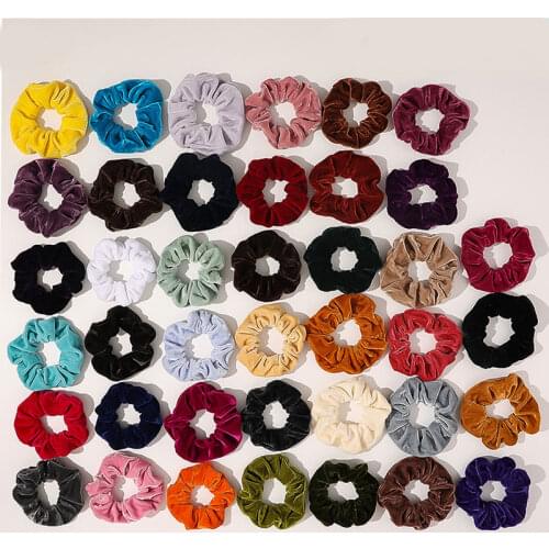 Fashion Velvet Scrunchie Hair Rope Women Elastic Hair Bands Candy Color Soft Flannel Ponytail Holder Headwear Hair Accessories