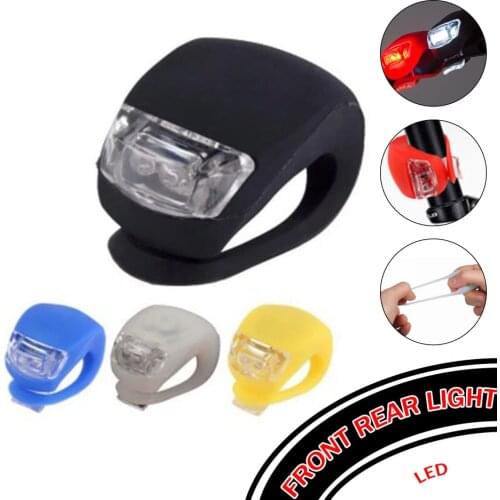 Silicone Waterproof Bike Bicycle Cycling Head Front Rear LED Flash Light Lamp Headlight