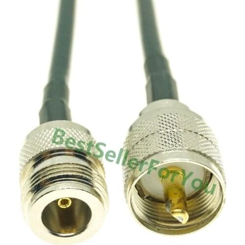 N type female to UHF PL259 PL-259 male RF pigtail jumper RG58 adapter cable
