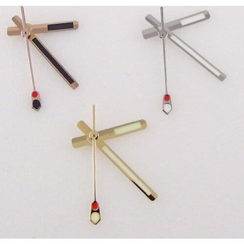 Gold Color Watch Hands Parts Fit For NH35 NH36 7s26 4r15 7009 Automatic Movement Green Lume Luminous Watch Pointers Accessories
