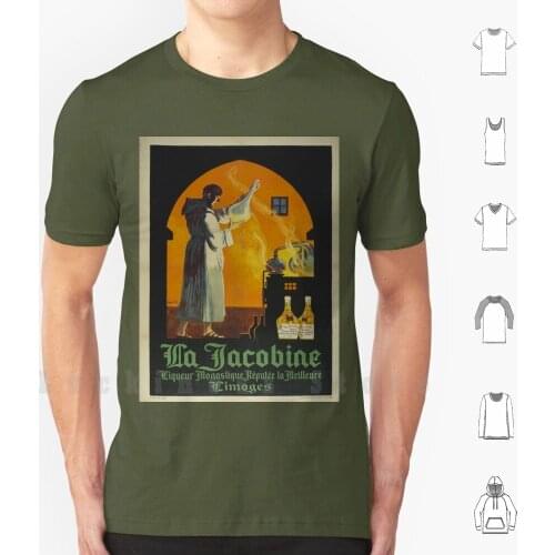 Vintage Poster-La Jacobine Absinthe T Shirt DIY Cotton Big Size 6xl Retro Classic Hip Cool Fun Colorful Absinthe Liquor Liqueur