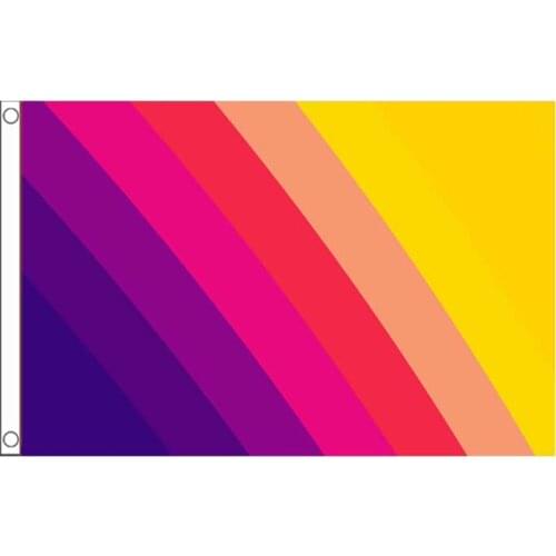 Free shipping xvggdg 90+150cm LGBT transgender pride Flag Orange and Yellow Diagonal Stripes flag