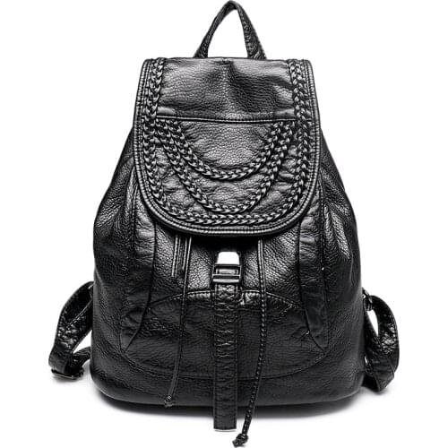 Women Backpack Genuine Leather Sheepskin High Quality Ladies SchoolBag Student Bag Weaven Shoulder Bag Travel Knapsack Mochila