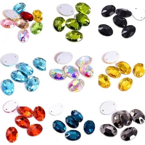 Zsbszc crystal stone oval crystal flatback rhinestone jewelry sew on rhinestone decoration jewelry accessories many sizes ZZ058