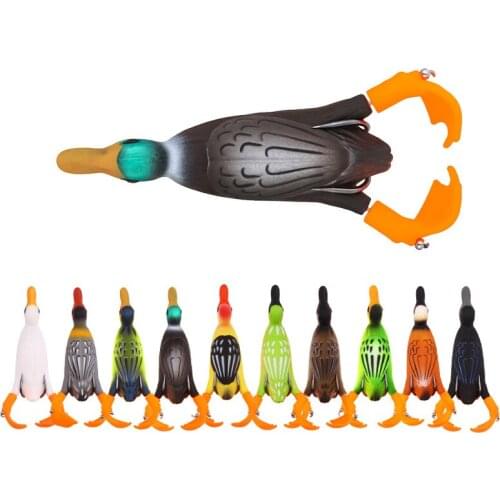 1PCS Double Helix Duck Fishing Lures 95mm/12g Artificial Sub-surface Dead Fish Wobblers Silicone Fish Soft Bait Fishing Tackle