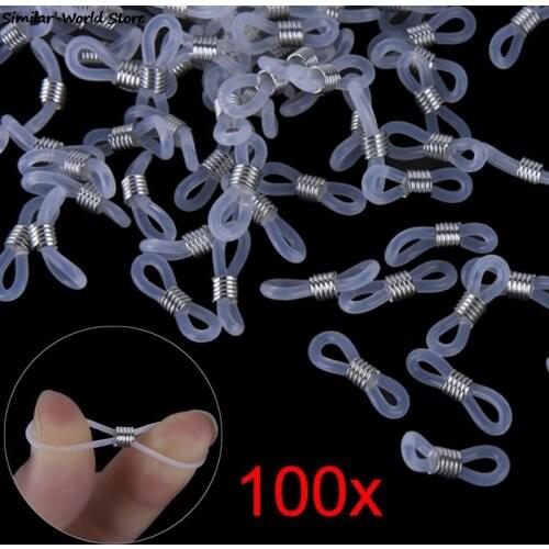 100Pcs Ear Hook Eyeglasses Spectacle Chain Glasses Retainer Ends Rope Sunglasses Cord Holder Loop Connector Antiskid Rubber Ring
