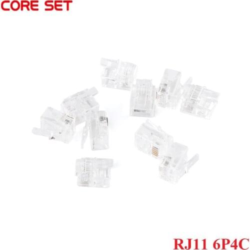 20/10pcs RJ11 Connector 6P4C Modular Plug Plated Network Connector Crystal Head