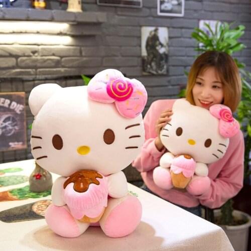 2021 Kawaii Cat Plush Toys HelloKitty Plush Doll Stuffed Animals Toys Cute HelloKitty Plushie Pillow Christmas Gifts for Kids