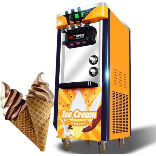 2100W Commercial Soft Ice Cream Machine With Compressor 18L/H 3 Flavors Electric Vertical Automatic Ice Cream Maker 110V 220V
