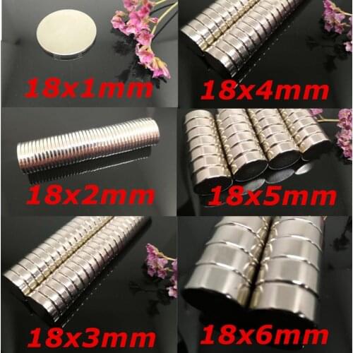 50/100/200pcs 18x1 18x2 18x4mm Disc Super Strong Round Magnets Rare Earth Neo Neodymium N35 Circular magnet Permanent magnet