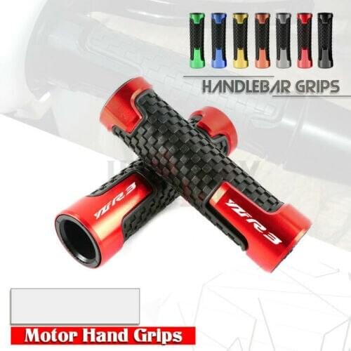 7/8"22mm Motorcycle Accessories Universal CNC Aluminum+Rubber Handle Grips for YAMAHA YZF R3 15-19 YZF-R3
