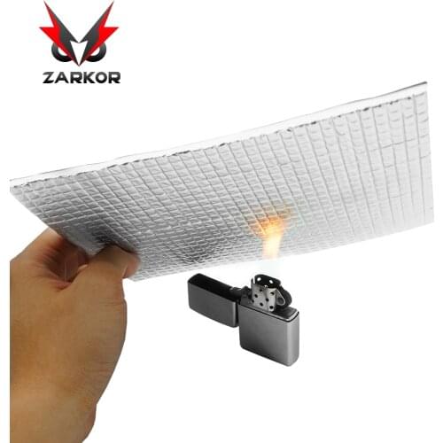 Zarkor 50x30cm Car Aluminum Foil Sound Noise Deadening Sheet Doors Roof Cockpit Engine Hood Truck HEAT Insulation
