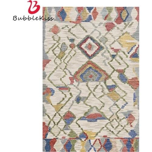 Bubble Kiss Bohemian Design Crystal Velvet Fabric Living Room Rugs Customized Bedroom Decor Carpets Bedroom Floor Mat Hot Sale