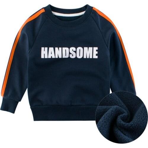2-9T Toddler Kid Baby Boy pullover Top Autumn Winter Warm Clothes Fashion Striped Hoodies and Sweatshirt Infant Outfit
