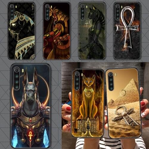 Egypt Nefertiti Anubis Ankh Phone case For Xiaomi Redmi Note 7 7A 8 8T 9 9A 9S 10 K30 Pro Ultra black soft Etui luxury