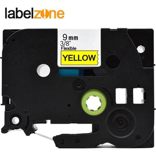 9mm Black on Yellow tze-FX621 flexible label tapes Compatible Brother p-touch printers tze label Tape ribbon Tz-FX621 TZFX621