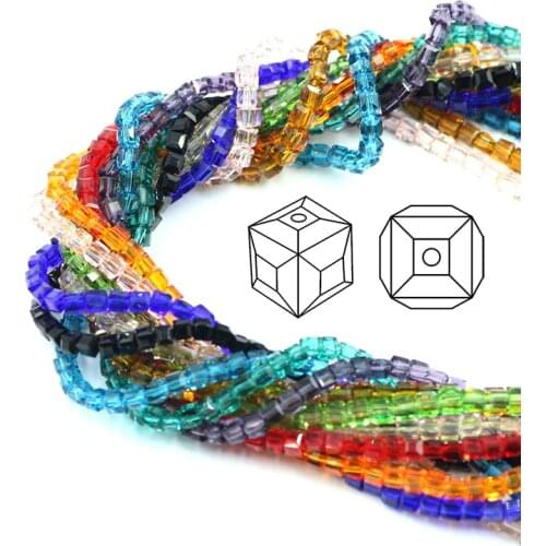 ZHUBI Crystal Beads for Jewelry Making 2/3MM Faceted Glass Square Beads Crafts Material for Handmade Fashion Womens Accessories
