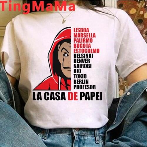 La Casa De Papel Money Heist Bella Ciao House of Paper t-shirt clothes female couple 2021 plus size grunge top tees plus size