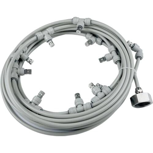 1/4'' Tee Connector Quick Snap Brass Nozzles 3/4'' Metal Adapter Outdoor Garden Low Pressure Atomizing Misting Cooling System