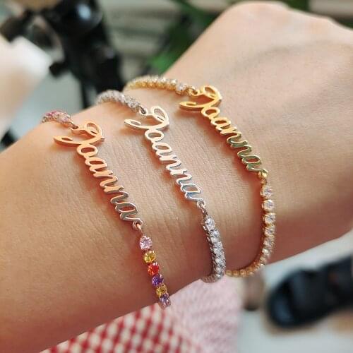 Custom bracelet Brass Tennis Bracelet AAA CZ Cubic Zirconia Gold Silver Color Bracelet for Men Women Iced Out Hip Hop Jewelry