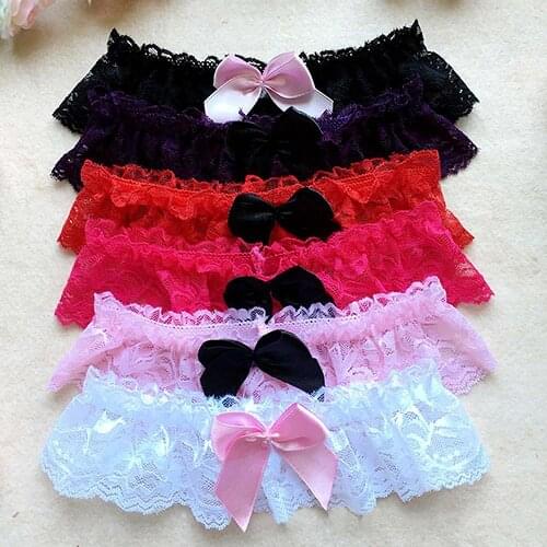 70% Hot Sell Women\s Cute Cosplay Elastic Lace Bowknot Thigh Leg Ring Bow Garter Belts