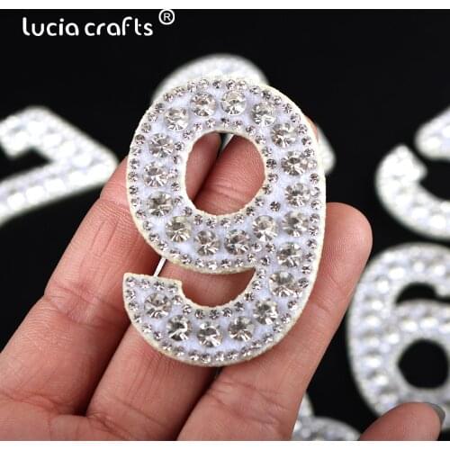 Lucia crafts 10pcs/lot Women Hot Fix Diamond Fabric Digital Cloth Hat Theme Applique Personalized Patch L0916