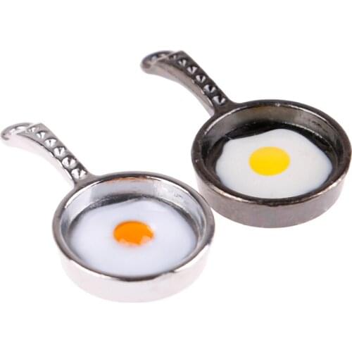 1/12 Scale 3pcs Dollhouse Miniature Metal Frypan Frying Pans Cooking Pot Cookware Kitchen Accessory High Quality