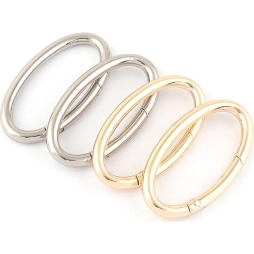2"(50mm) Metal Round Spring Ring Gate Oval Push Snap Hook O Ring,Purse Clasp Webbing Hook Bag Buckle For Handbag Leather Craft